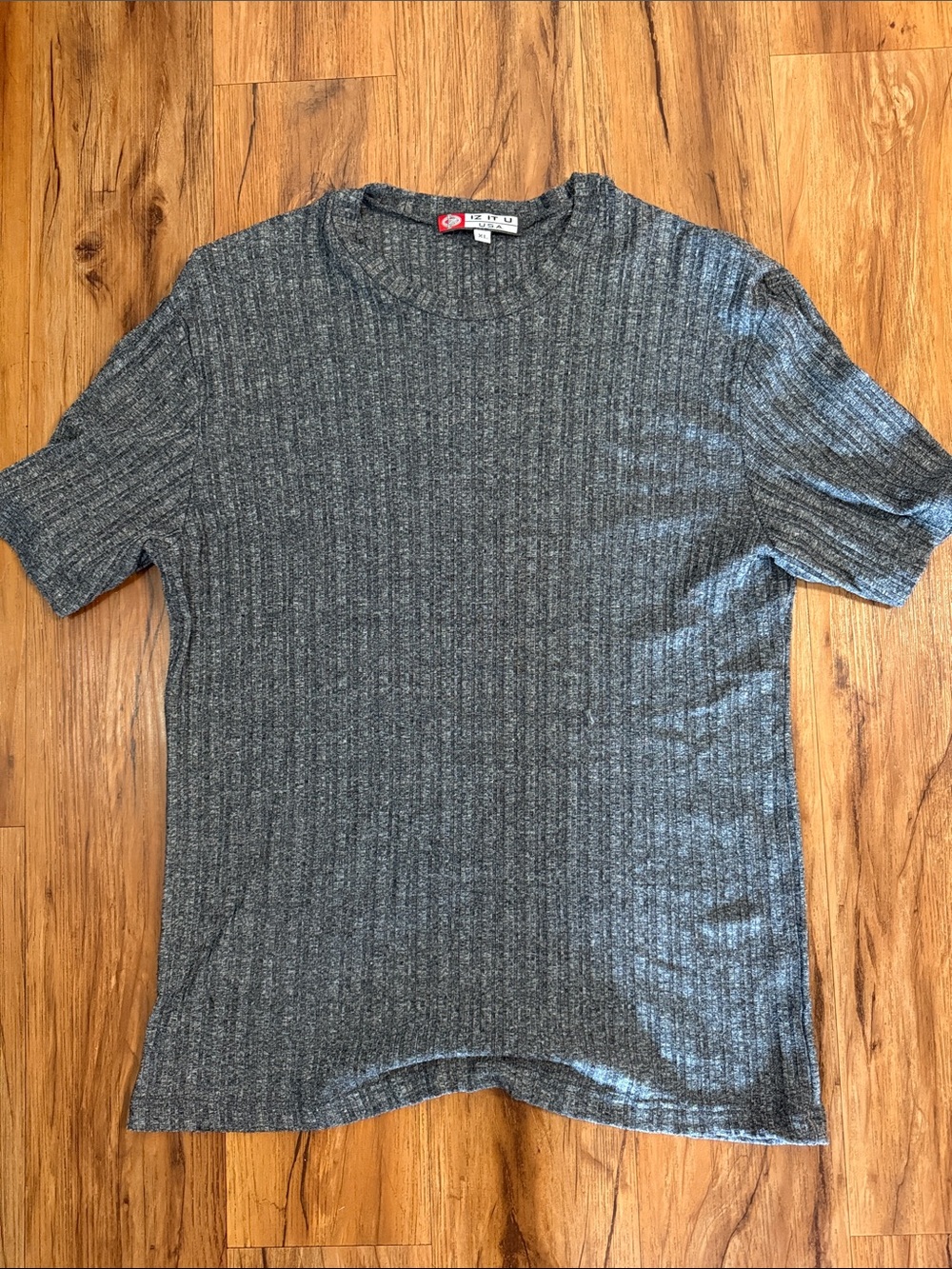 Men's Ribbed Short-Sleeve Tee in Heather Gray